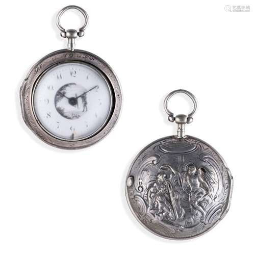 MOORE, OROLOGIO DA TASCA CON CONTROCASSA, INGHILTERRA 1730 C...