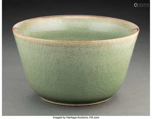 A Large Chinese Celadon Glazed Porcelain Bowl 5-3/4 x 10-1/8...