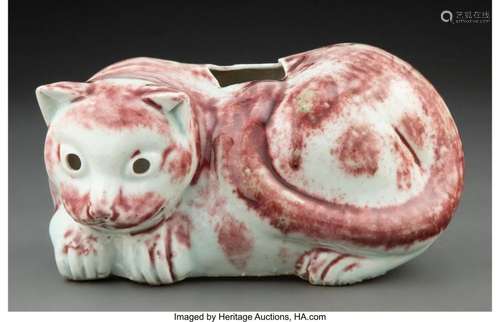 A Chinese Porcelain Cat Figure