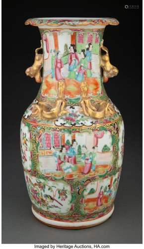 A Chinese Export Rose Medallion Vase