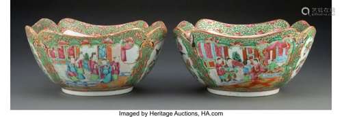 A Pair of Chinese Export Porcelain Punch Bowls 4-1/4 x 9-3/4...