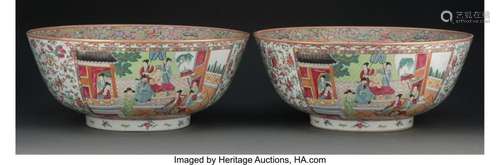 A Pair of Chinese Export Punch Bowls 7 x 16-1/2 inches (17.8...