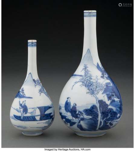 Two Chinese Blue and White Vases