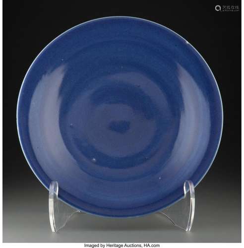 A Chinese Blue Glazed Porcelain Bowl 3-1/4 x 16-1/8 inches (...