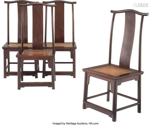 A Set of Four Chinese Yoke Back Chairs Marks: manufacturers ...