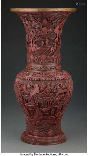 A Chinese Carved Cinnabar Lacquer Vase