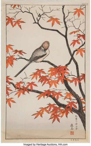A Group of Nine Japanese Woodblock Prints Marks: (various) 2...