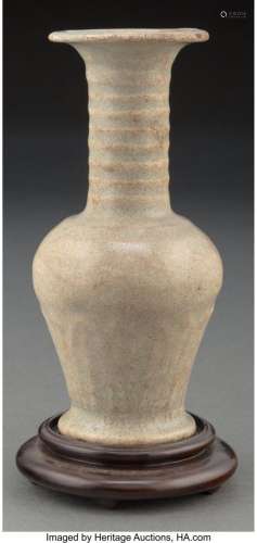 A Korean Glazed Ceramic Vase 6-1/8 x 3 inches (15.6 x 7.6 cm...