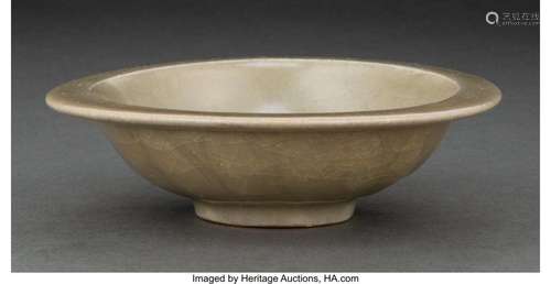 A Korean Celadon Glazed Dish 1-3/8 x 5 inches (3.5 x 12.7 cm...