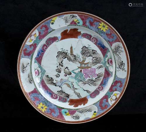 A ‘FAMILLE ROSE’ PORCELAIN LARGE DISH