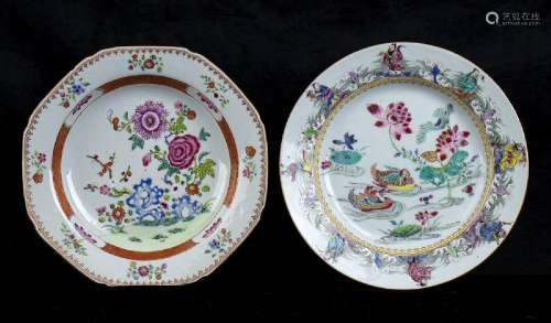 TWO ‘FAMILLE ROSE’ PORCELAIN DISHES