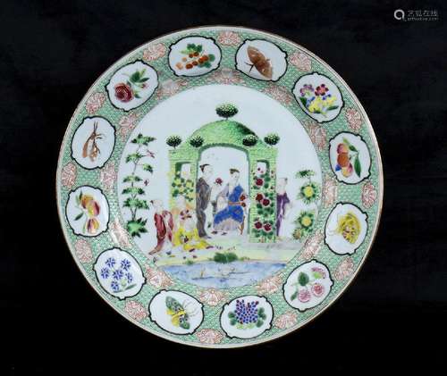 A POLYCHROME ENAMELED PORCELAIN ‘PRONK’ DISH