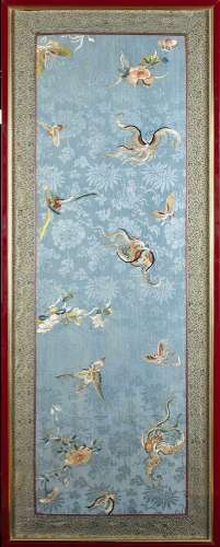 AN EMBROIDERED SILK PANEL
