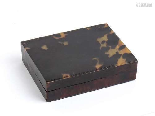 A TORTOISESHELL BOX AND COVER