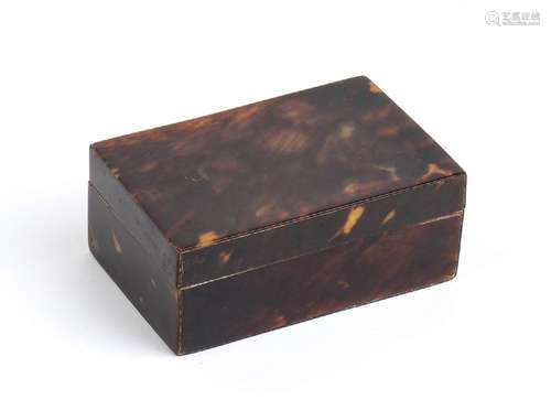 A TORTOISESHELL BOX AND COVER