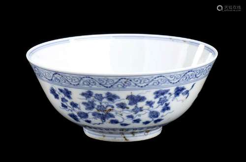 A 'BLUE AND WHITE' PORCELAIN BOWL