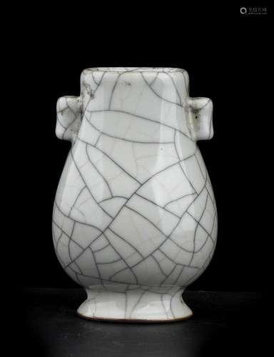 A GUAN-TYPE GLAZED PORCELAIN SMALL HU VASE