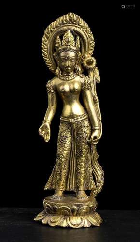 A GILT BRONZE PADMAPANI