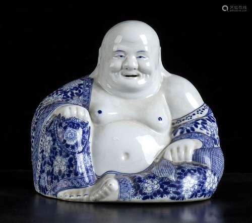 A 'BLUE AND WHITE' PORCELAIN BUDAI