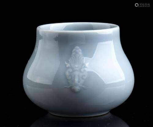 A ‘CLAIRE DE LUNE’ GLAZED PORCELAIN SMALL INCENSE BURNER