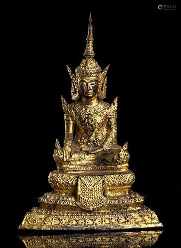 A GILT BRONZE BUDDHA