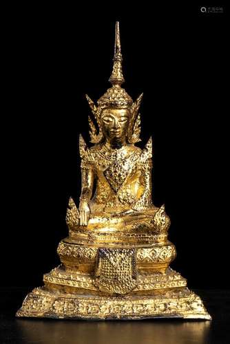 A GILT BRONZE BUDDHA