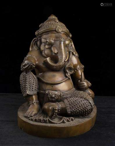 A COPPER ALLOY GANESHA