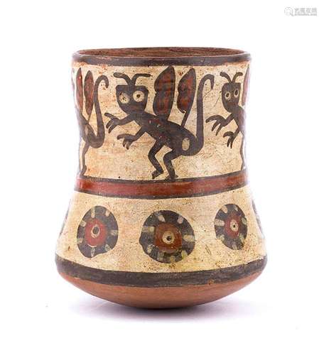 A POLYCHROME PAINTED RITUAL BEAKER<br />
<br />