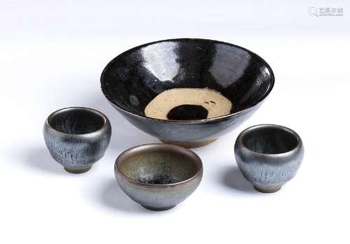 FOUR GLAZED POTTERY BOWL