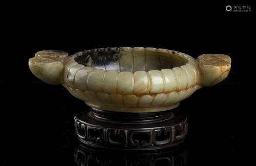 A STONE LOBED BOWL