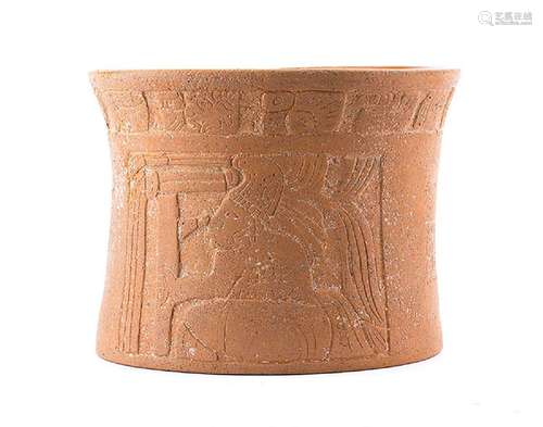 A CERAMIC DRINKING CUP OF A CLASSICAL MAYA NOBLE<br />
<br /...