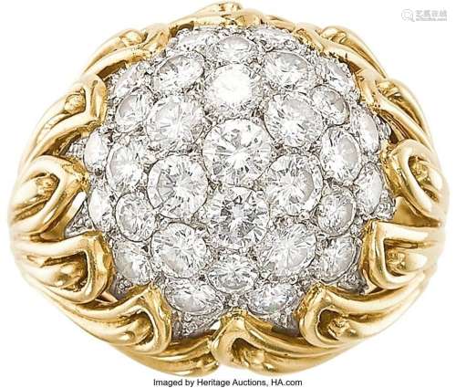 Van Cleef & Arpels Diamond, Platinum,  Gold Ring, French...
