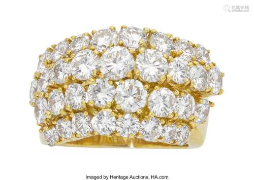 Diamond, Gold Ring  Stones: Full-cut diamonds weighing a  to...