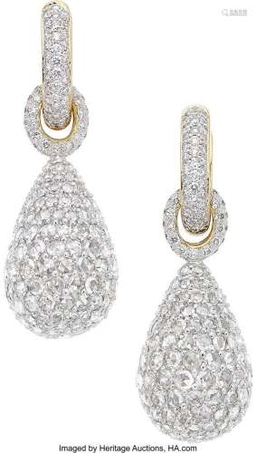 Assil Diamond, Gold Earrings  Stones: Full-cut diamonds weig...