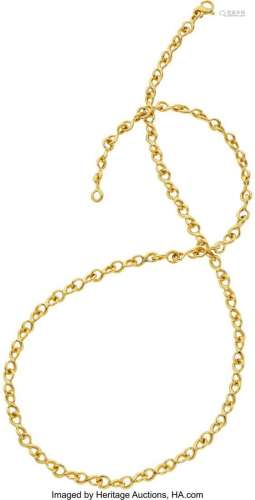 Chanel Gold Necklace, French  Metal: 18k gold Marked: Chanel...