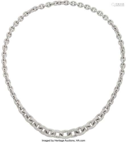 David Yurman Diamond, White Gold Necklace  Stones: Full-cut ...