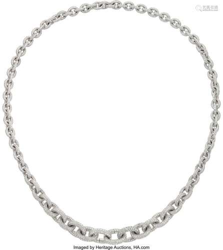 David Yurman Diamond, White Gold Necklace  Stones: Full-cut ...