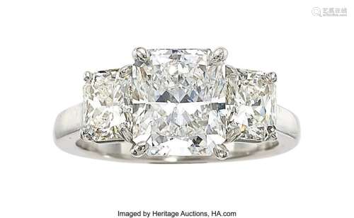 Cartier Diamond, Platinum Ring  Stones: Cut-cornered rectang...