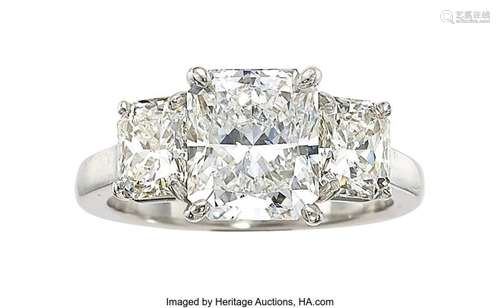 Cartier Diamond, Platinum Ring  Stones: Cut-cornered rectang...