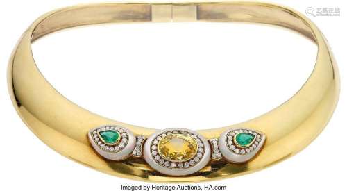 Fred Diamond, Yellow Sapphire, Emerald, Mother-of-Pearl,  Go...