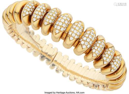 Bvlgari Diamond, Gold Bracelet  Stones: Full-cut diamonds we...