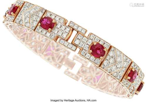 Michael Christoff Burma Ruby, Diamond,  Rose Gold Bracelet  ...