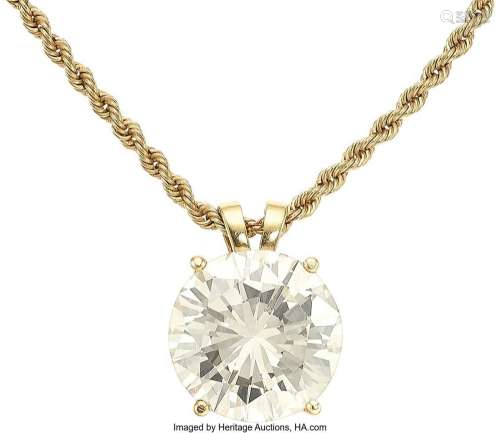 Diamond, Gold Pendant-Necklace   Stones: Round brilliant-cut...