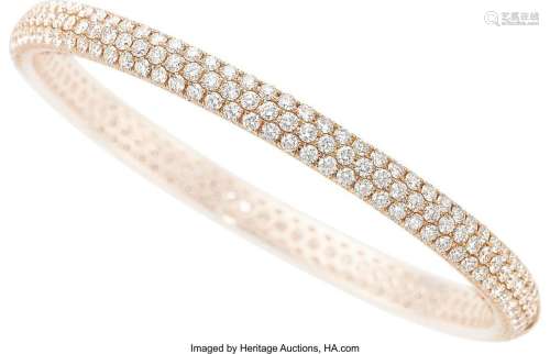 Diamond, Rose Gold Bracelet  Stones: Full-cut diamonds weigh...