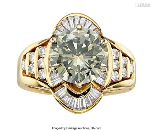 Fancy Gray Diamond, Diamond, Gold Ring  Stones: Round brilli...