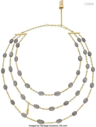 H. Stern Diamond, Obsidian, Topaz, Gold Necklace  Stones: Fu...