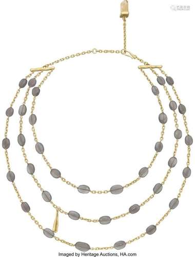 H. Stern Diamond, Obsidian, Topaz, Gold Necklace  Stones: Fu...