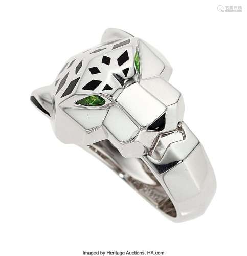 Cartier Multi-Stone, Lacquer, White Gold Ring, French  Stone...