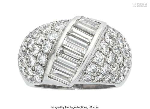 Diamond, Platinum Ring  Stones: Baguette-cut diamonds weighi...