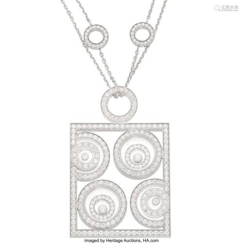 Chopard Diamond, White Gold  Pendant-Necklace  Stones: Full-...